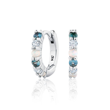 Ezra Gemstone Huggies | Silver