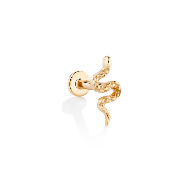 Serpentine Piercing Earring | 14ct Yellow Gold Stud