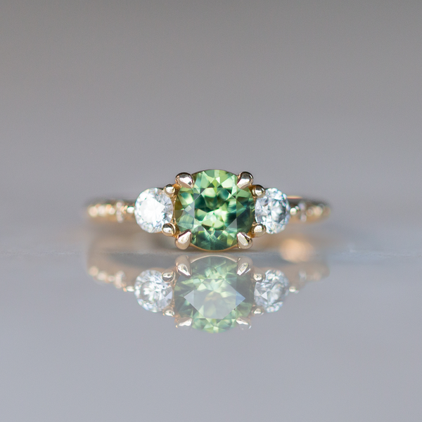 1.22ct Green-Yellow Sapphire Ring | Sylvie