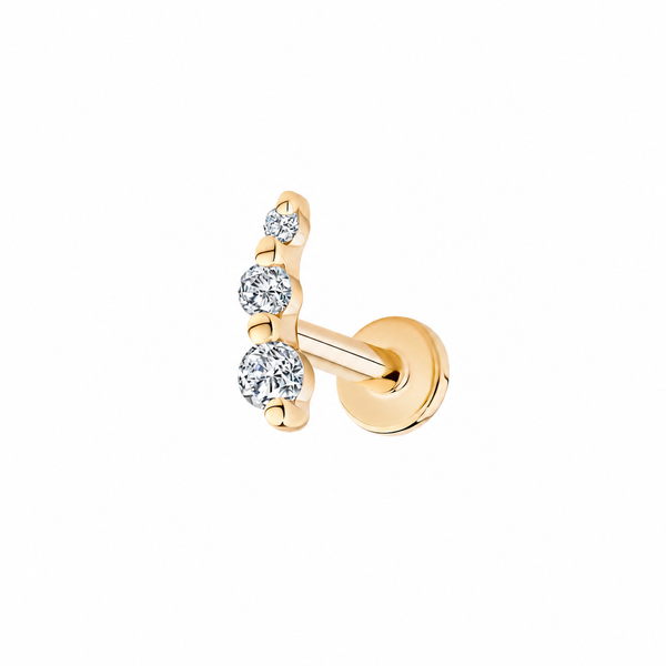 Wren Piercing Earring | Diamond & 14ct Gold