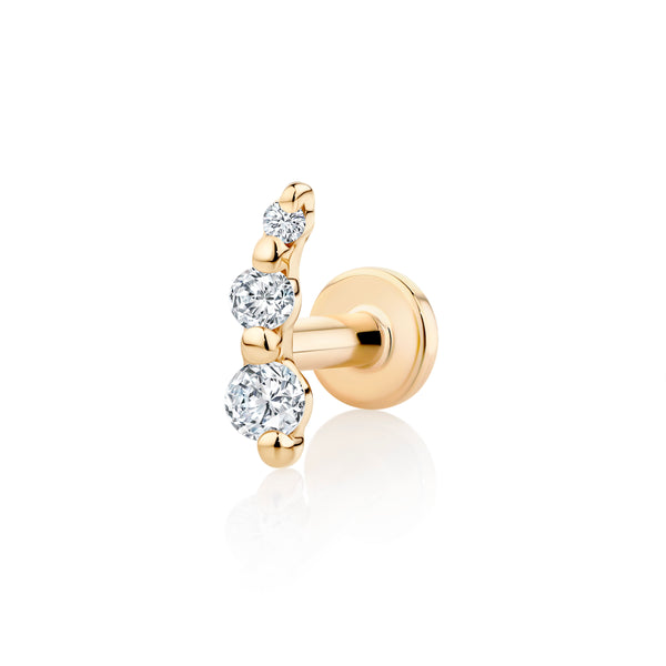 Wren Piercing Earring | Diamond & 14ct Gold