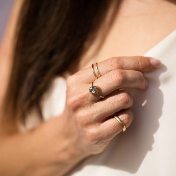 Aquamarine Ring, Gold Rings, Violet Gray