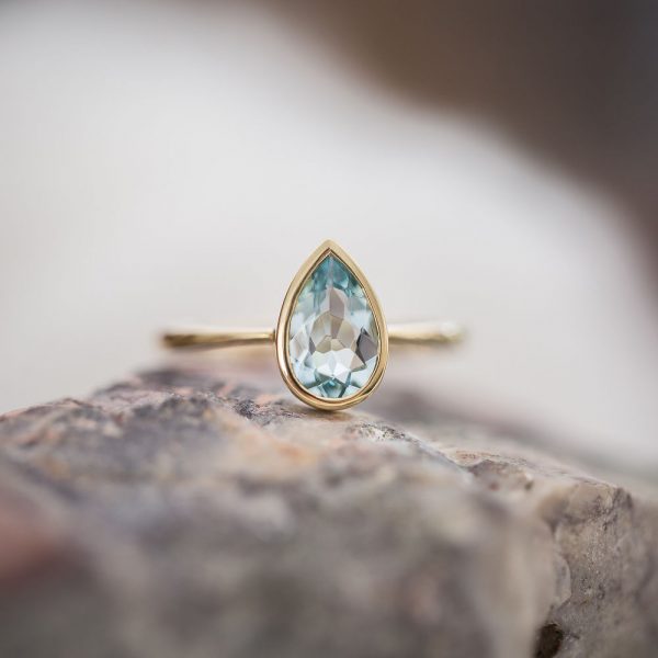 Aquamarine Ring, Gold Rings, Violet Gray