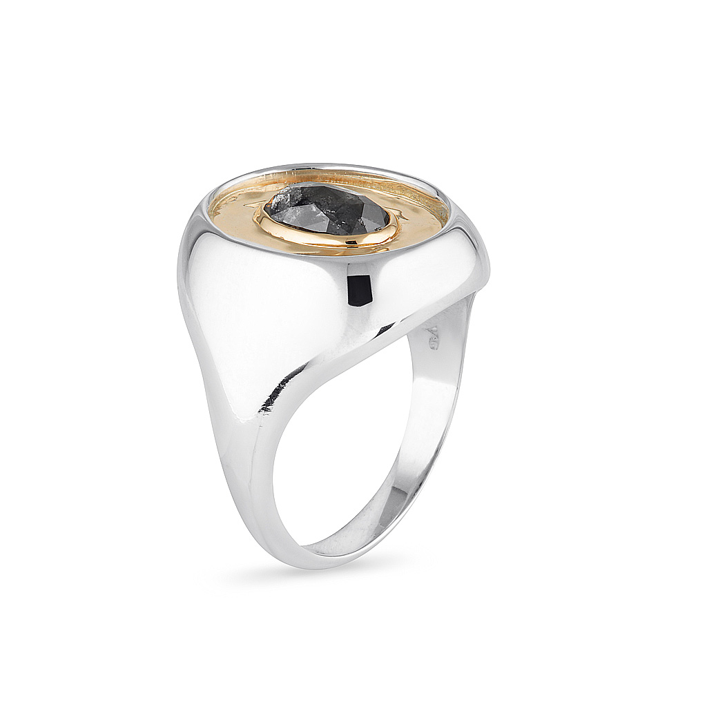 Signet Ring, Salt and Pepper Engagement Ring, Online Jewellery