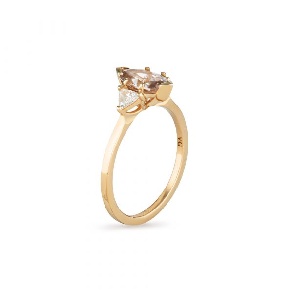 Zircon Diamond Gold Ring