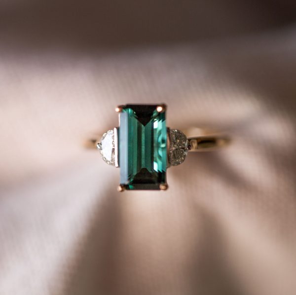Green Tourmaline Diamond Ring