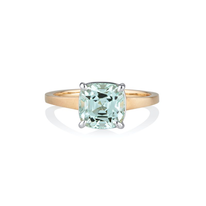 Elisapie - Ice Blue Tourmaline Ring (14k Yellow Gold) - Violet Gray