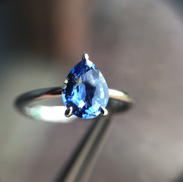 Ceylon Blue Sapphire | 14k White Gold