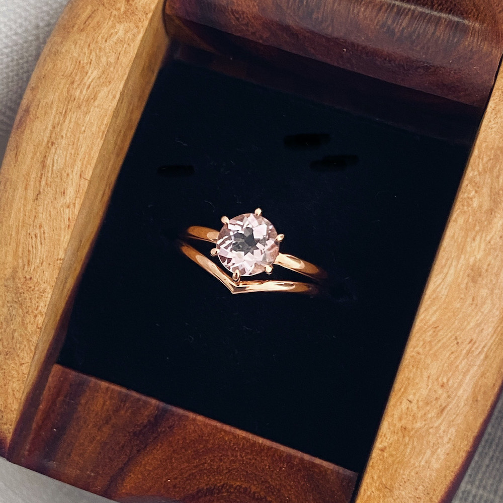 Engagement & Wedding Ring Bespoke Set | Morganite