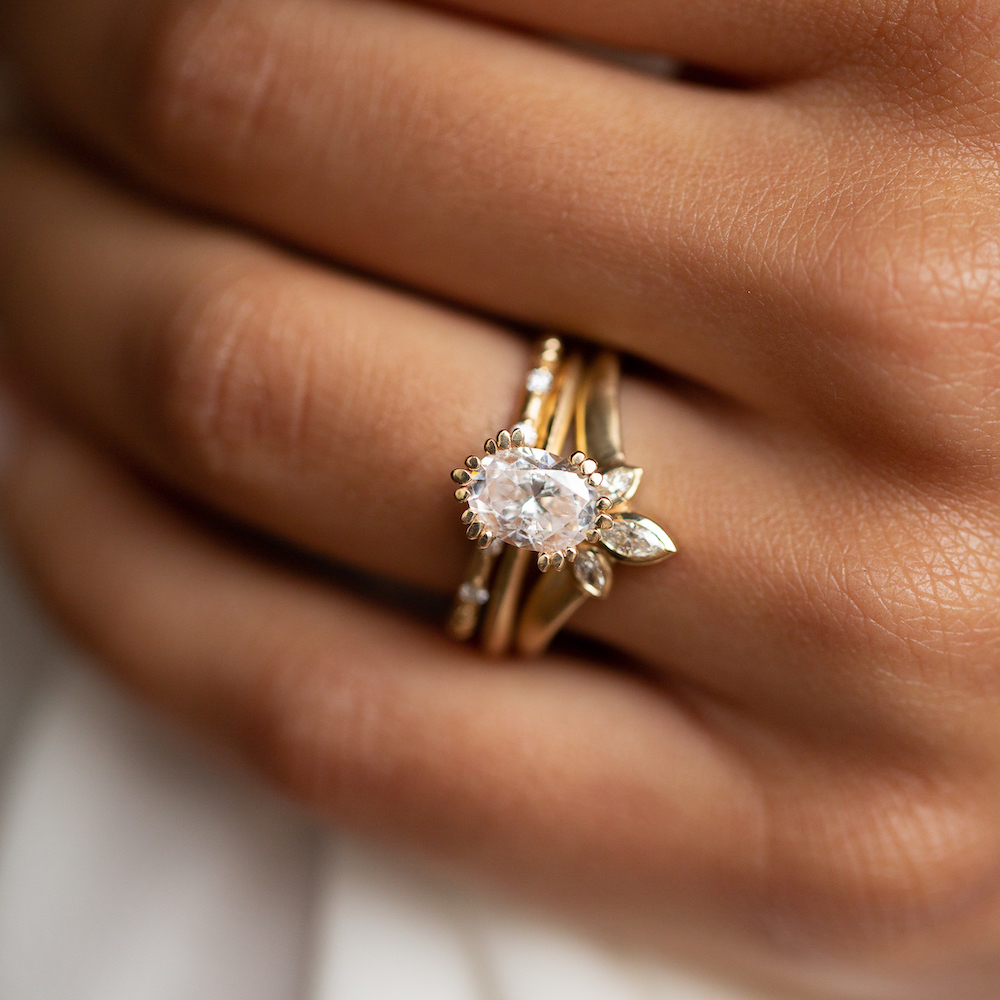Fleur Oval Diamond Engagement Ring