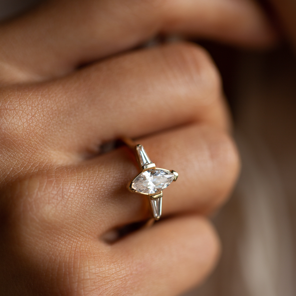 Zelda Marquise Diamond Engagement Ring 2