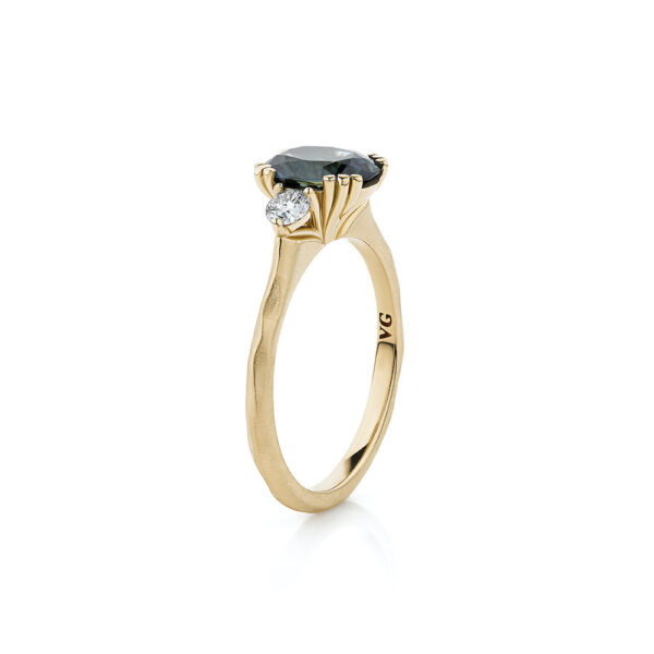 Australian Parti Sapphire Diamond Ring
