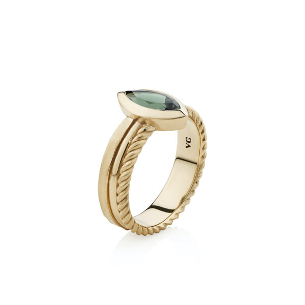 Green Tourmaline Gold Ring
