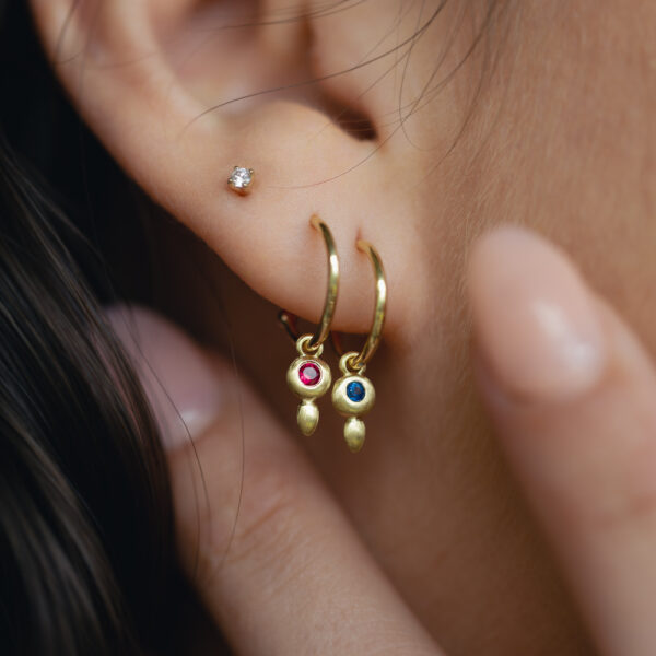 Ruby 9kt Yellow Gold Earrings