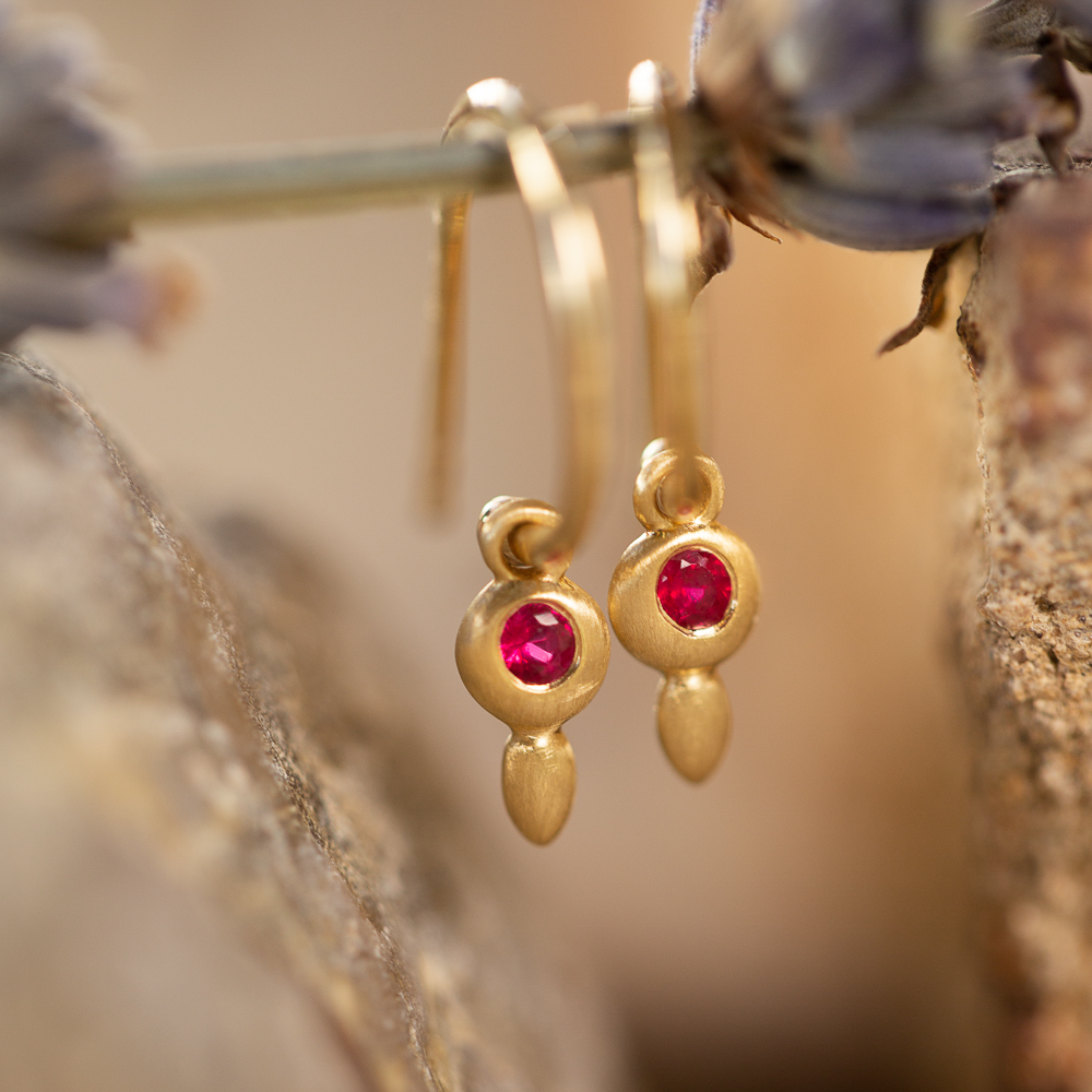 Ruby 9kt Gold Earrings