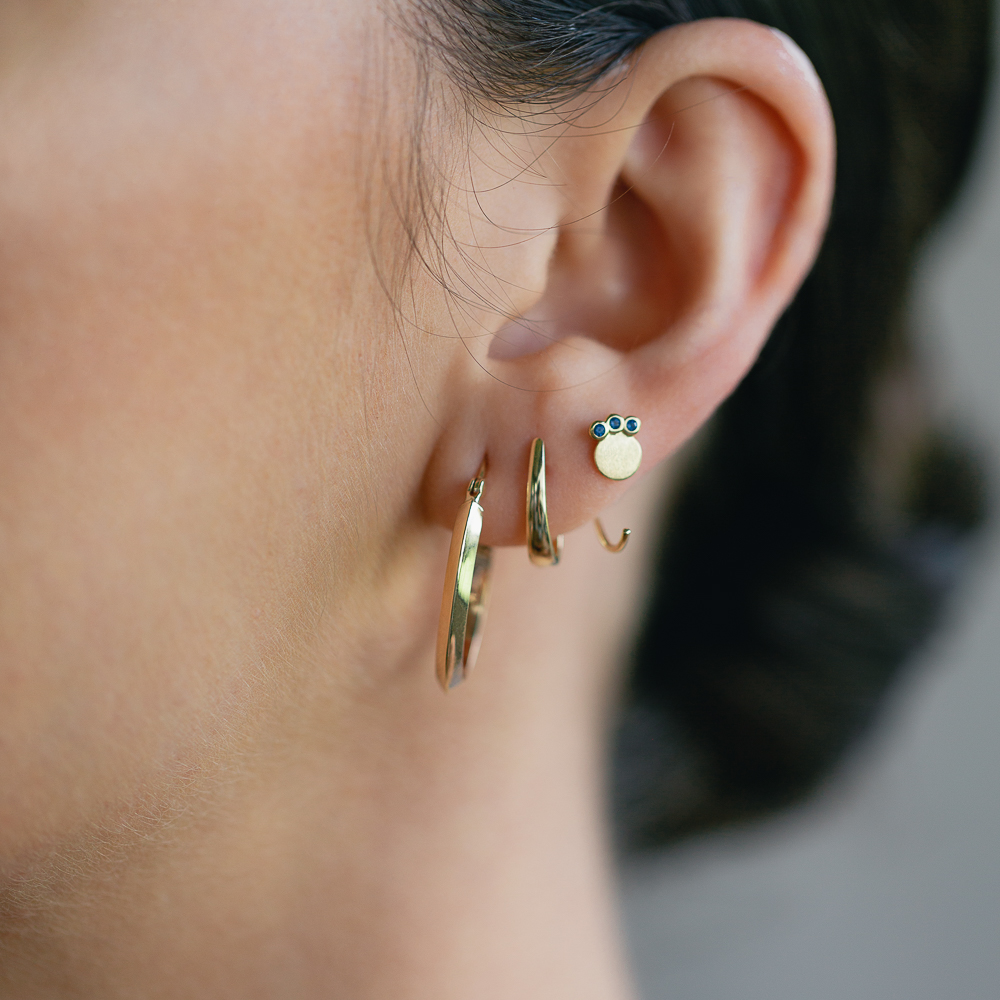 Sapphire 9kt Yellow Gold Earrings