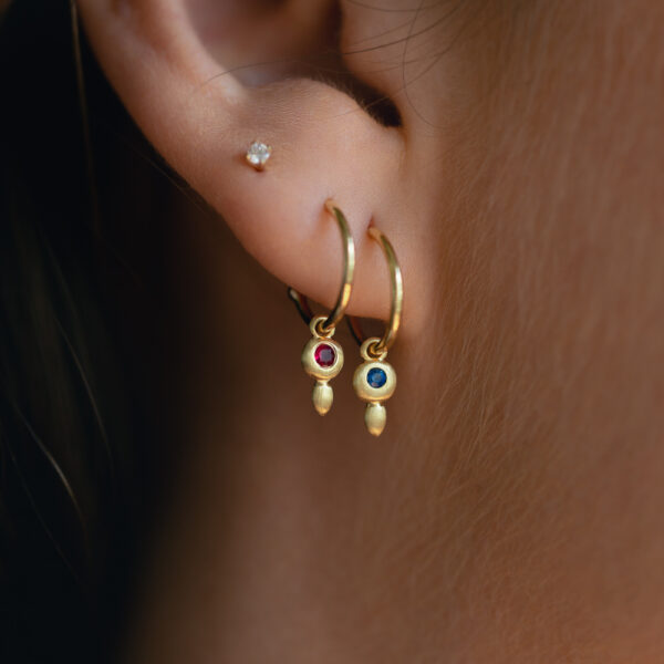 Sapphire 9kt Yellow Gold Earrings